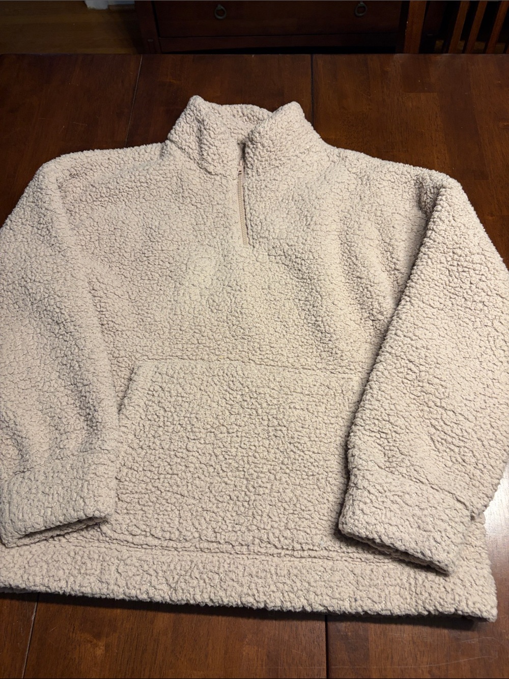 American Eagle Taupe Sherpa Pullover